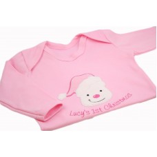 Personalised Baby Girl First 1st Christmas Sleepsuit Baby Grow